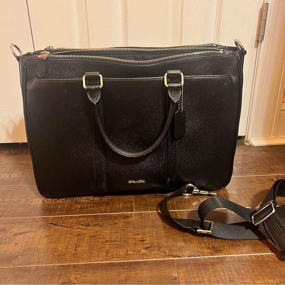 Coach Black Leather Briefcase for Men